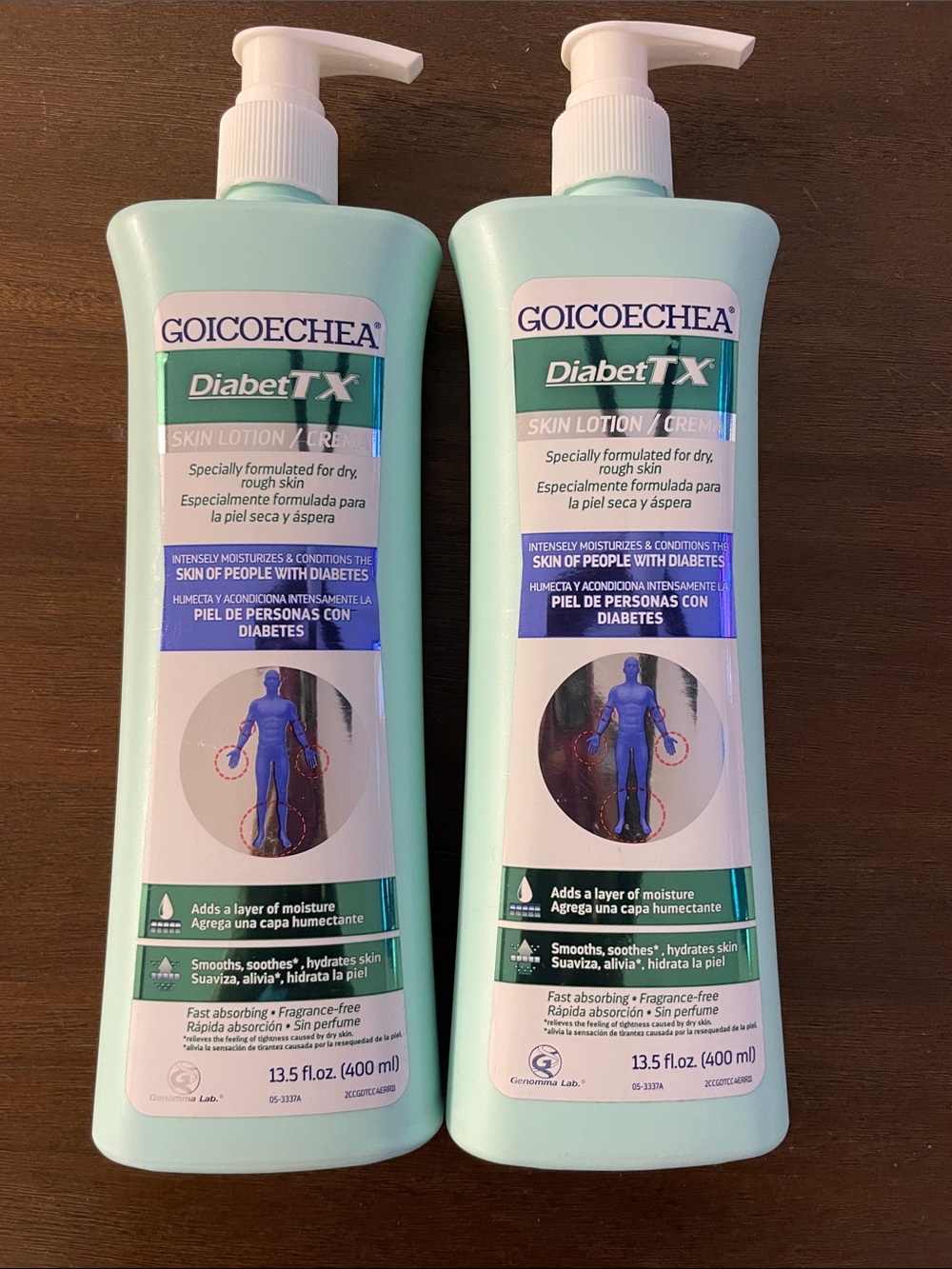 (2) Goicoechea DiabetTX Skin Lotion 13.5 fl.oz.(400 ml) Adds a layer of moisture
